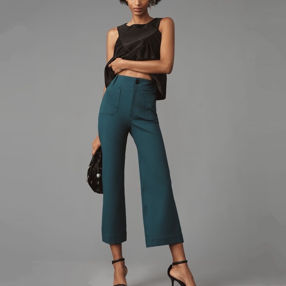 Anthropologie The Colette Cropped Wide-Leg Ponte Pants by Maeve - Picture 4 of 4